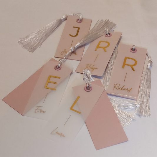 Layered Vellum Place Card with Eyelet and Tassel